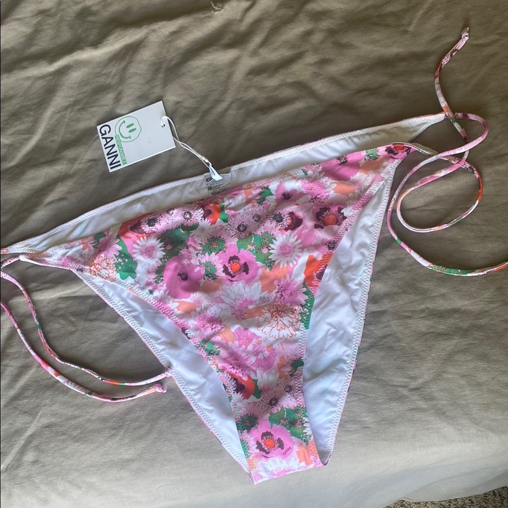 Ganni Pink Floral Bikini Bottom